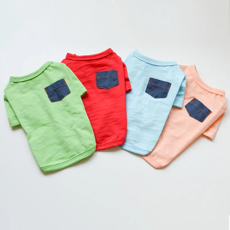 Осенне-весенняя одежда для собаки хлопковая футболка питомца пижамы собак