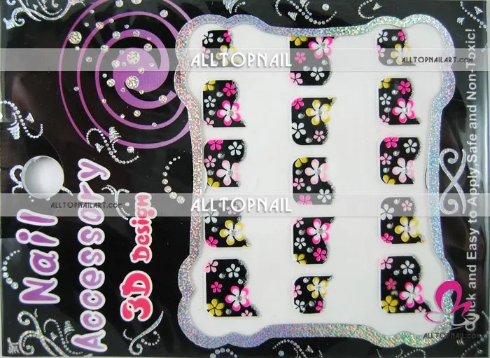 Стикеры 3D на ногти Nail Art 28 шт Профессиональная Смешанная фотография|french nail sticker|3d