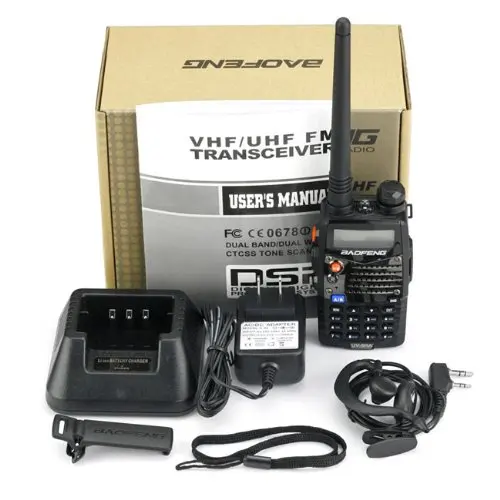 2pcs BaoFeng UV-5RA walkie taklie transceiver 5W VHF UHF Dual Band 136-174/400-520 MHz Ham CB FM two way radio
