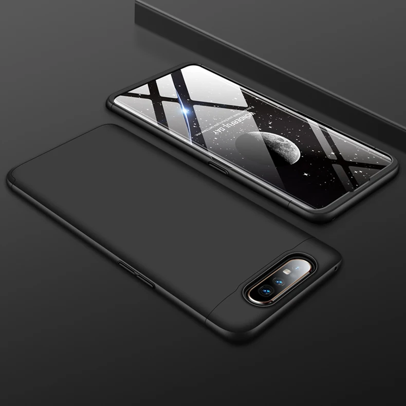 Черный Чехол для samsung Galaxy A80, роскошный защитный чехол с магнитным кольцом, противоударный чехол для samsung A80, SM-A805F корпус - Цвет: Черный