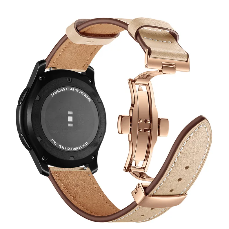 Кожаный ремешок для samsung gear S3 Frontier/классический ремешок для часов Galaxy watch 46 мм Браслет Смарт-часы аксессуары 22 мм ремешок для часов