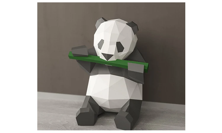 Бумажная модель панда игрушки 3D DIY материал ручной работы Креативные вечерние реквизиты для шоу прекрасный приливный Декор панда изображение подарок