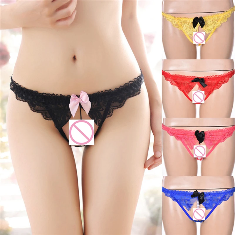 Женские сексуальные кружевные перламутровые стринги Kawaii с бантом и низкой