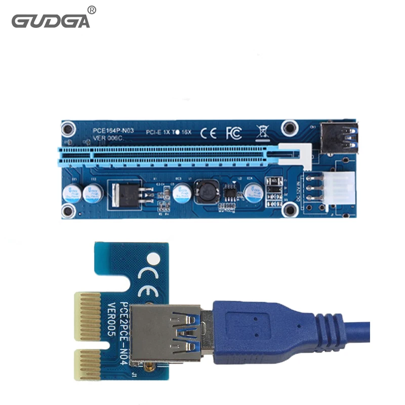 Стабильный pci-e PCI E Экспресс 1X к 16X Riser Card + USB 3.0 удлинитель Кабель SATA 15 Pin-6Pin Мощность