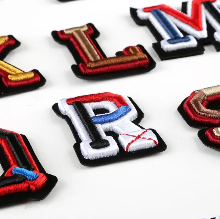 

3D Letters Embroidery Sew On Applique Patches English alphabet Name Patch For Kids Bags Hot Clothing Diy Logo Accessories