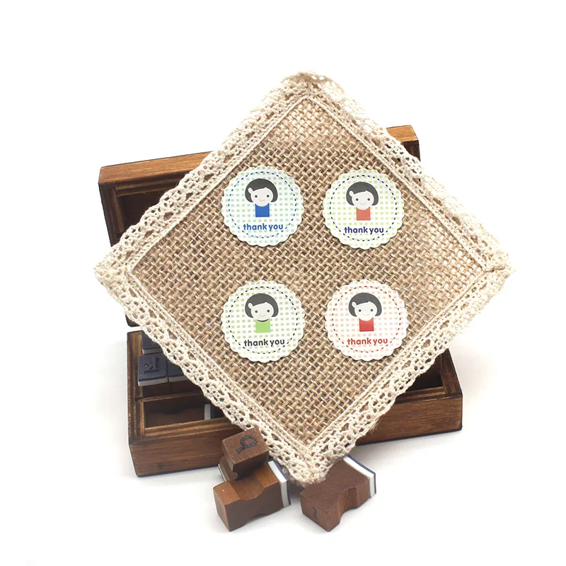 DONYAMY 120 шт милые девушки спасибо подарок крафт-стикер печенья торт этикетки