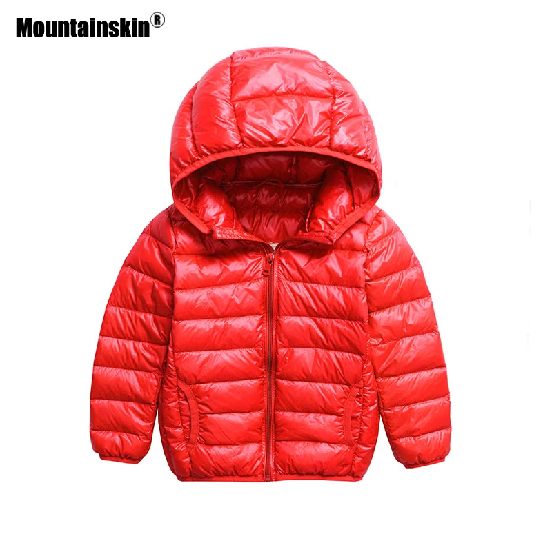 Mountainskin 2018 зима Обувь для мальчиков куртка на гусином пуху Водонепроницаемый