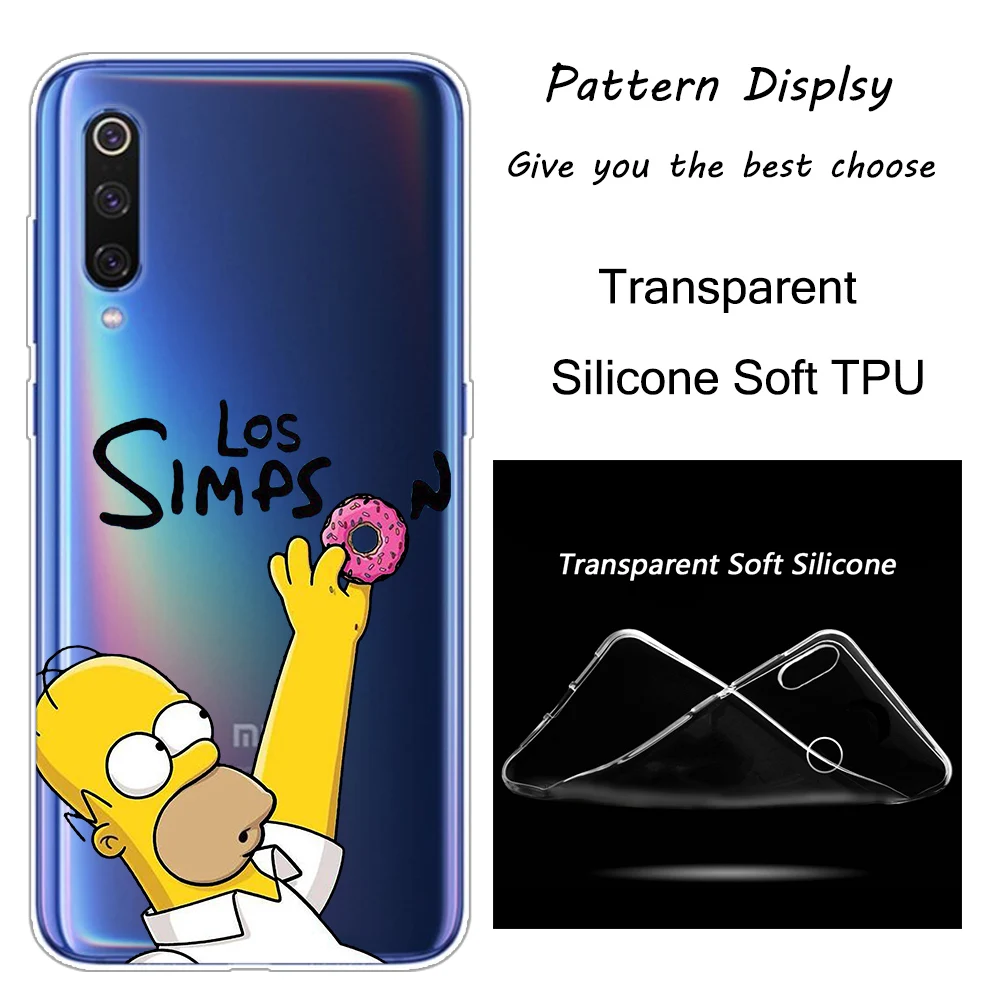 Горячая Симпсоны силиконовый чехол для Xiaomi Pocophone F1 9T 9 9SE 8 A2 Lite A1 A2 Mix3 Redmi K20 7A Note 4 4X5 6 7 Pro S2 крышка
