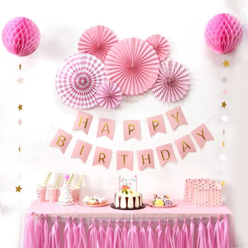 Подвесной бумажный Набор для украшения дня рождения баннер кисточка гирлянда