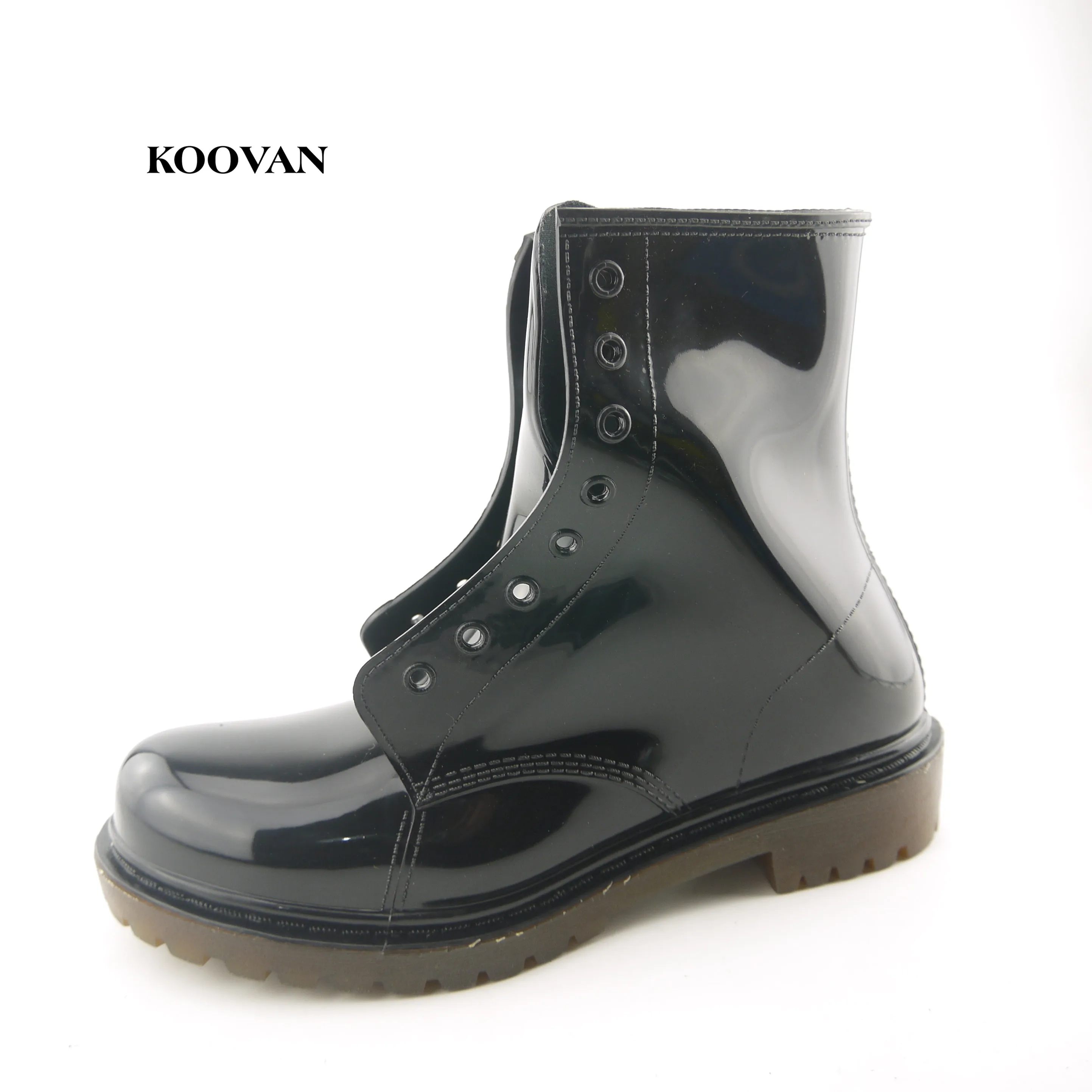 Koovan коллекция 2017 года модные резиновые сапоги крутые кожаные обувь для взрослых