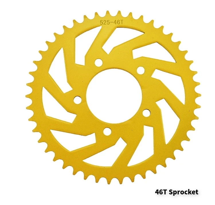 46T Sprocket Yellow 525 525-14T 525-46T цепь трансмиссии мотоцикла и цветные Передние Задние звездочки комплект для Бенелли 600 BN600 BJ600 BN BJ 600 - Цвет: 46T Sprocket Yellow