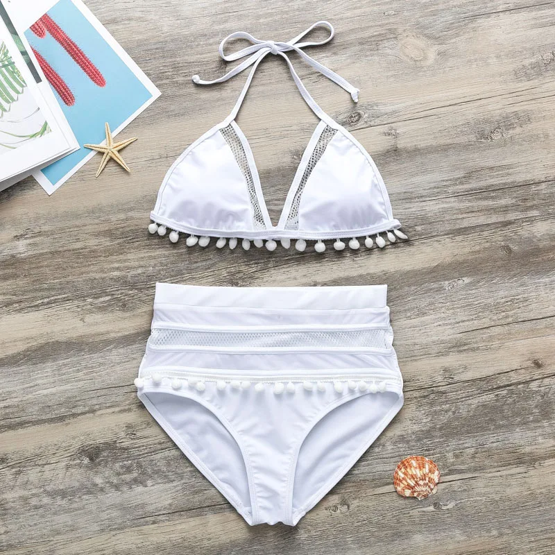 Bikinx сетка с высокой талией набор бикини в форме треугольника сексуальный