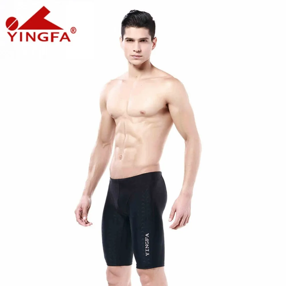 Мужские плавки для плавания Yingfa FINA оранжевые из sharkskin профессиональный