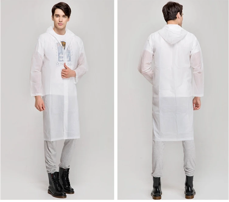 Длинное непромокаемое пальто для мужчин прозрачный дождевик портативный плащ