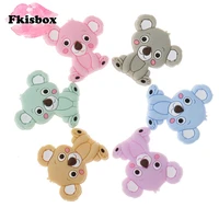 fkisbox koala 30pcs silicone beads animal bpa free baby soother pacifier chain diy infant teething teether necklace accessories