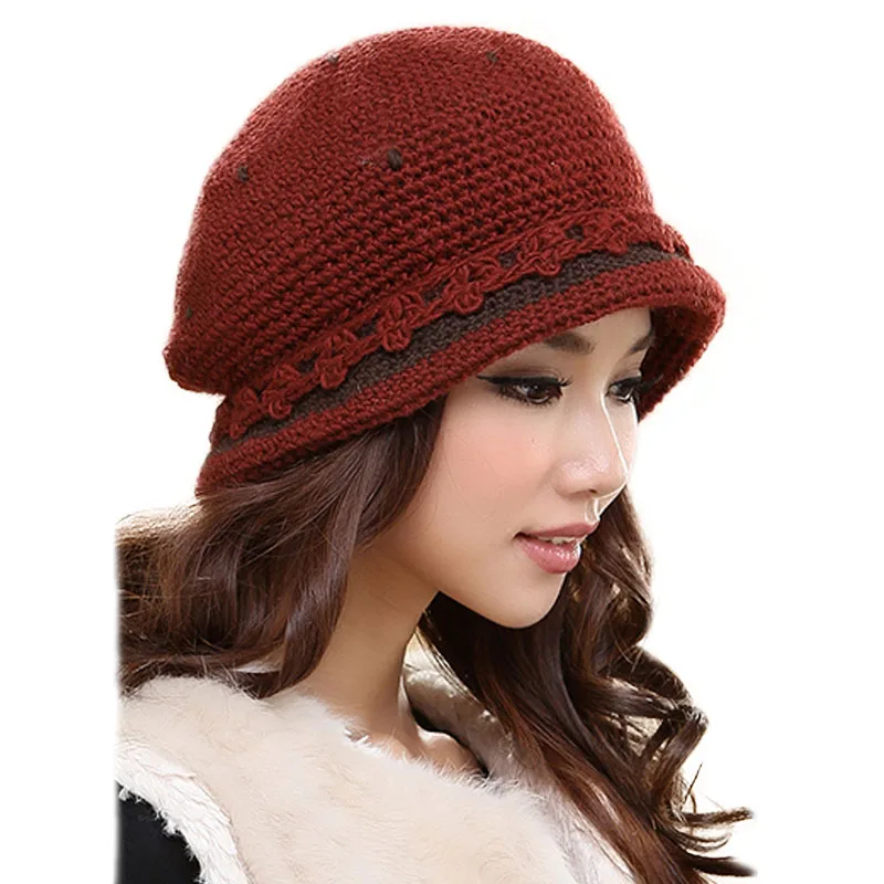 Женские зимние шапки FS вязаные из шерсти теплые эластичные для девушек|beanies for
