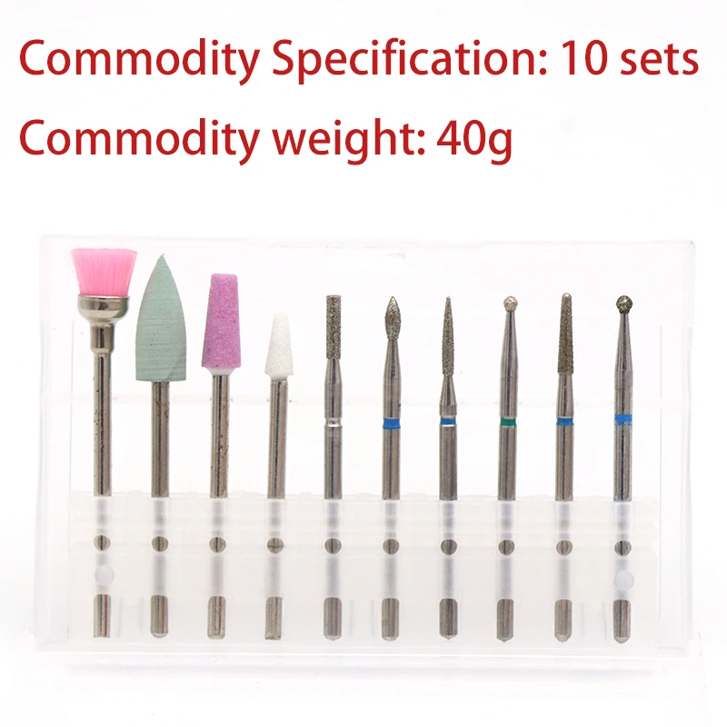 10 шт. Вольфрамовая стальная Шлифовальная головка для ногтей фреза маникюра