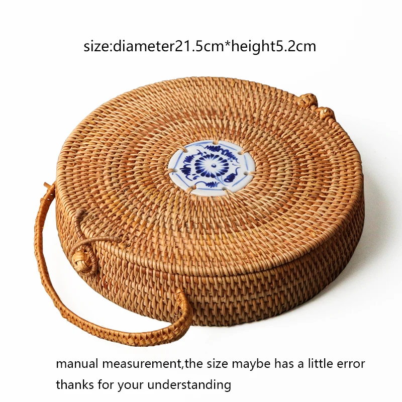 Вьетнамская плетеная коробка из ротанга для хранения чая держатель торта