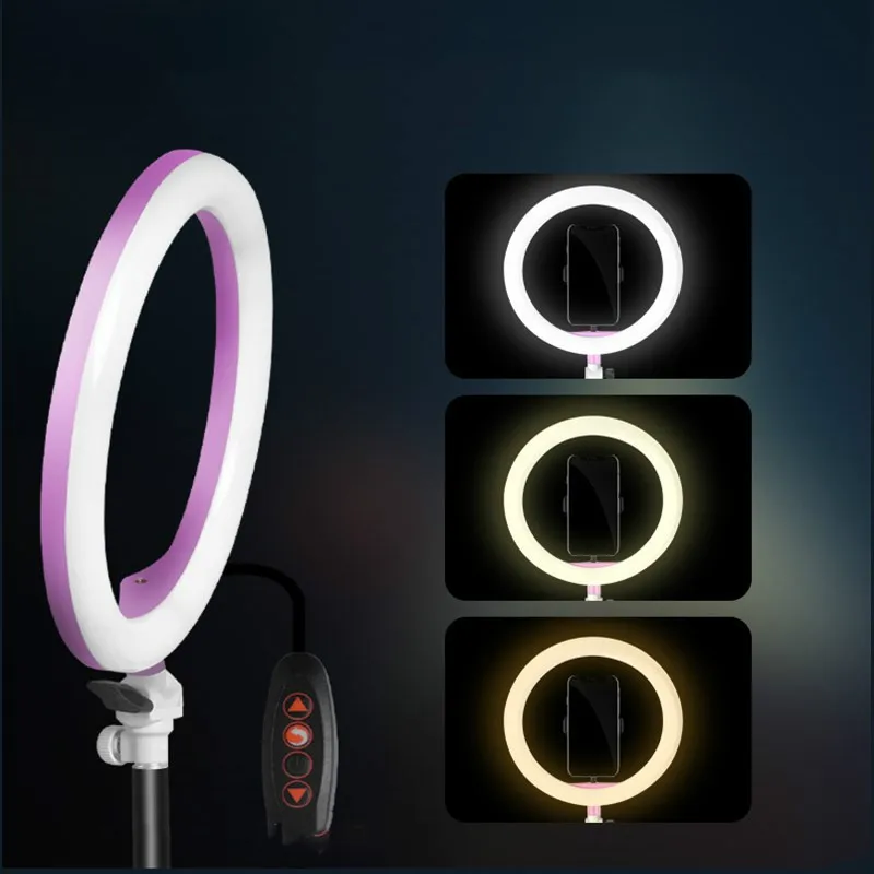 Dimmable 3 цвета фотостудия 26 см 3200 K 5600 фотография телефон видео светодиодный