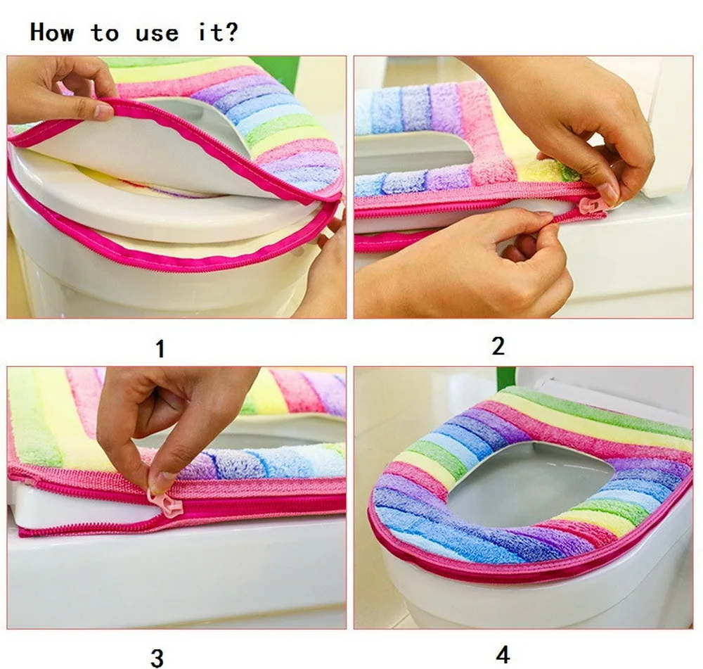 Толстые коралловые бархат Роскошные крышку унитаза набор мягкий теплый одна