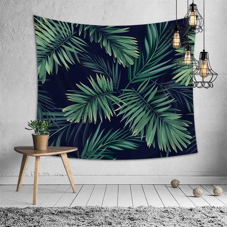 SOFTBATFY тропический гобелен с изображение листьев фон имитацией изголовья Wall Art