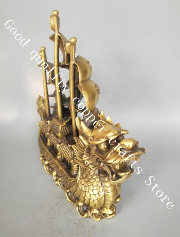 

China fine workmanship brass Dragon boat crafts statue
