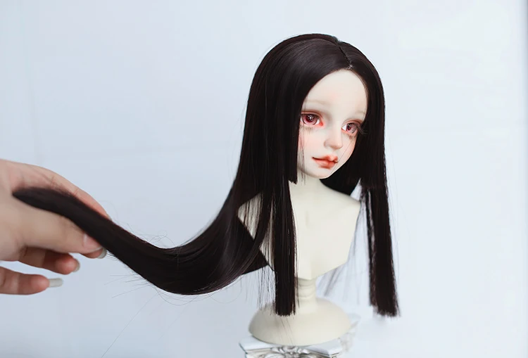 D01-P448 детская игрушка ручной работы 1/6 1/4 1/3 аксессуары для кукол BJD/SD кукольный парик черная ночь прямые волосы 1 шт