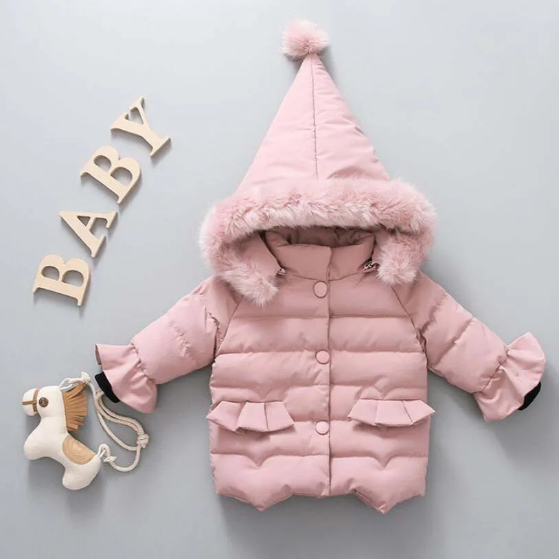 Одежда для новорожденных девочек зимняя куртка из чистого хлопка маленьких
