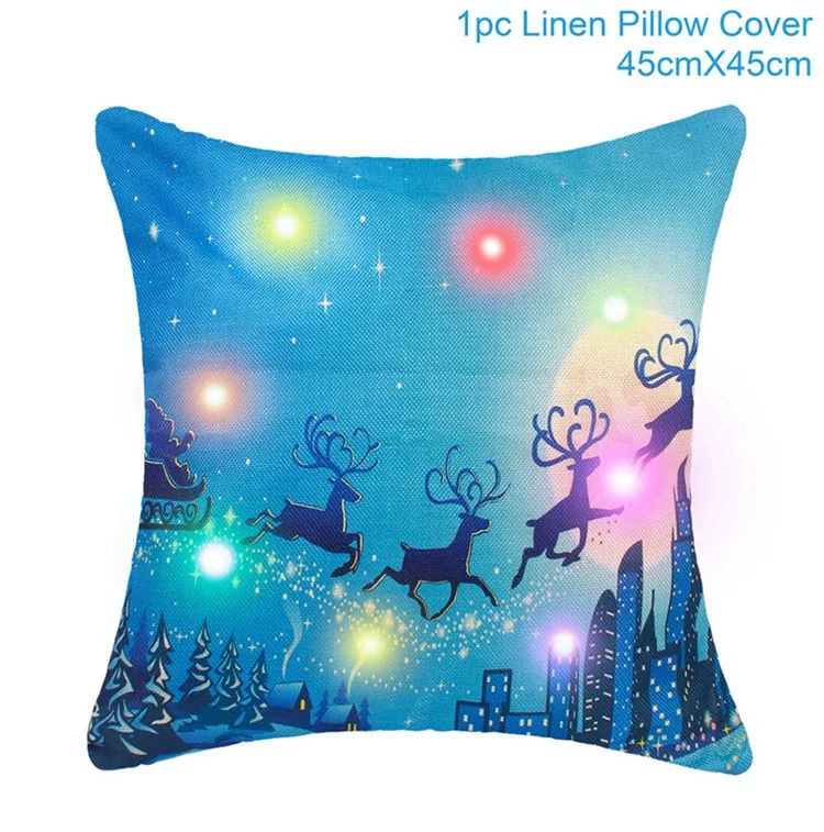 Light Blue Deer FENGRISE рождественские украшения для дома Navidad Санта Клаус наволочка с изображением оленя рождественские украшения Рождественский Декор год 202 - Цвет: Light Blue Deer