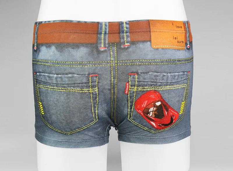 Мужские трусы боксеры с принтом s джинсовые шорты из хлопка и спандекса|boxers cotton|mens