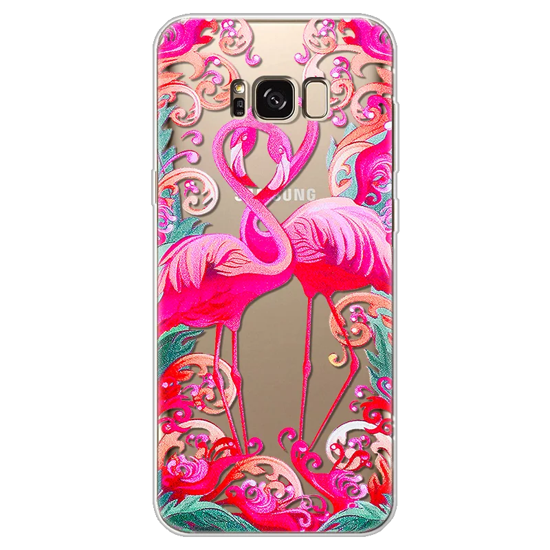 Фламинго чехол для samsung Galaxy S5 S6 S7 край S8 S9 Plus Note 8 9 A3 A5 A6 A8 J2 J3 J5 J7 Prime ТПУ прозрачный чехол для телефона