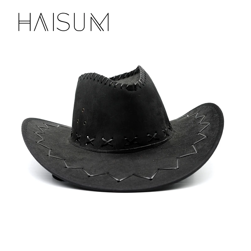 Новинка, ковбойские шляпы Haisum для взрослых, кепка s, замша, винтажная мужская Ковбойская Кепка с широкими полями, ковбойская джазовая Кепка Toca Sombrero Cs72