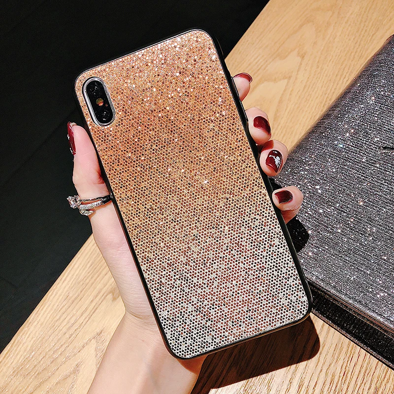 Чехол для iPhone X Xr Xs максимальный чехол корейский Блестящий градиентный цвет