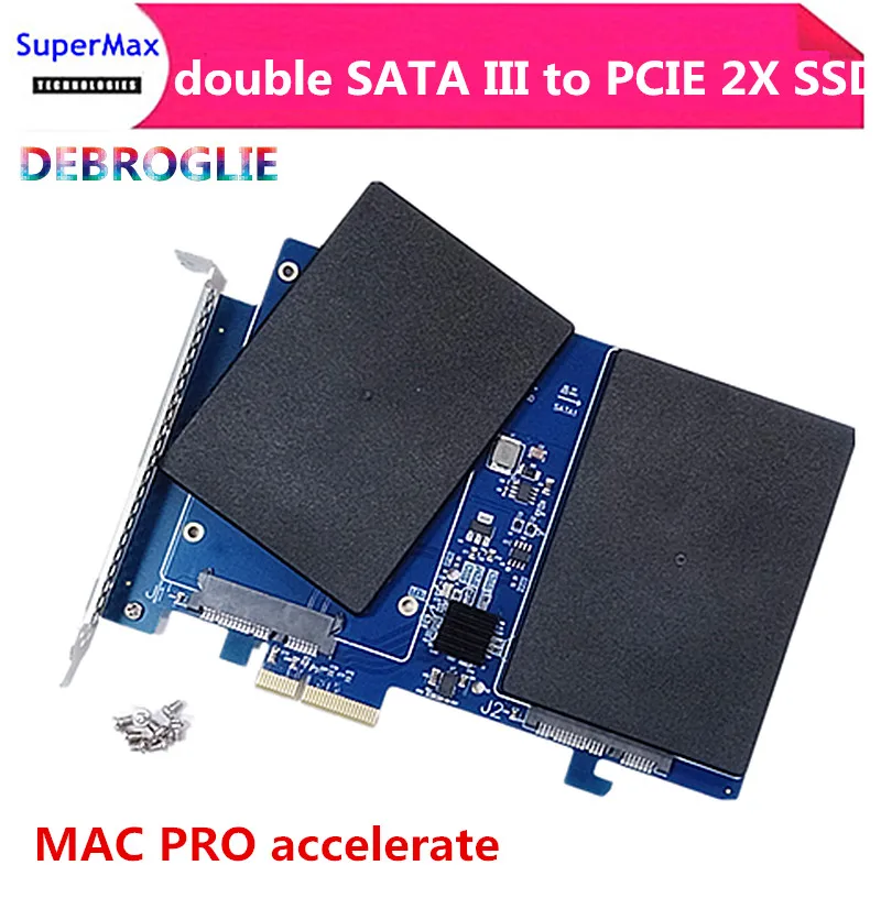 New universal version Dual SATA III to PCIE 2X SSD to accelerate RAID0/1 expansion card