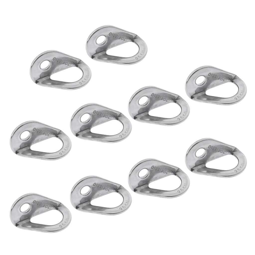 10 Pieces 10mm 3/8''  25KN Bolt Hanger Plate 304 Stainless Steel for Rock Climbing Caving Anchor  Belay Rescue Rigging Work