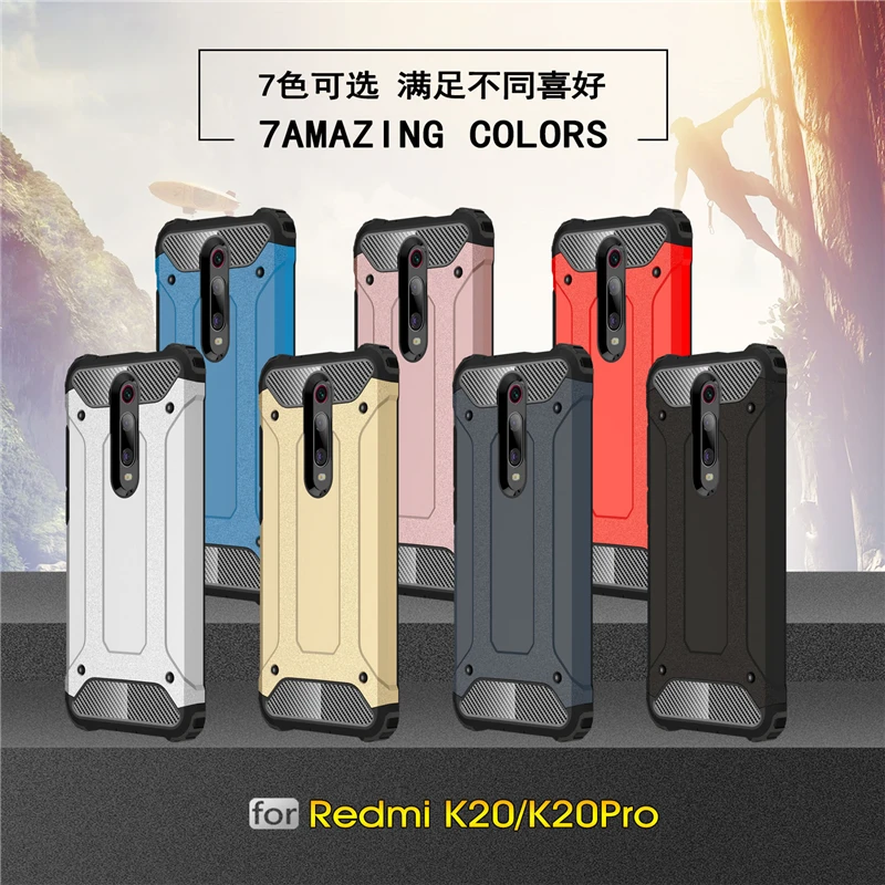 For Xiaomi Mi 9T Case Silicone Rubber Armor Shell Protective Hard PC Back Phone Cover for | Мобильные телефоны и