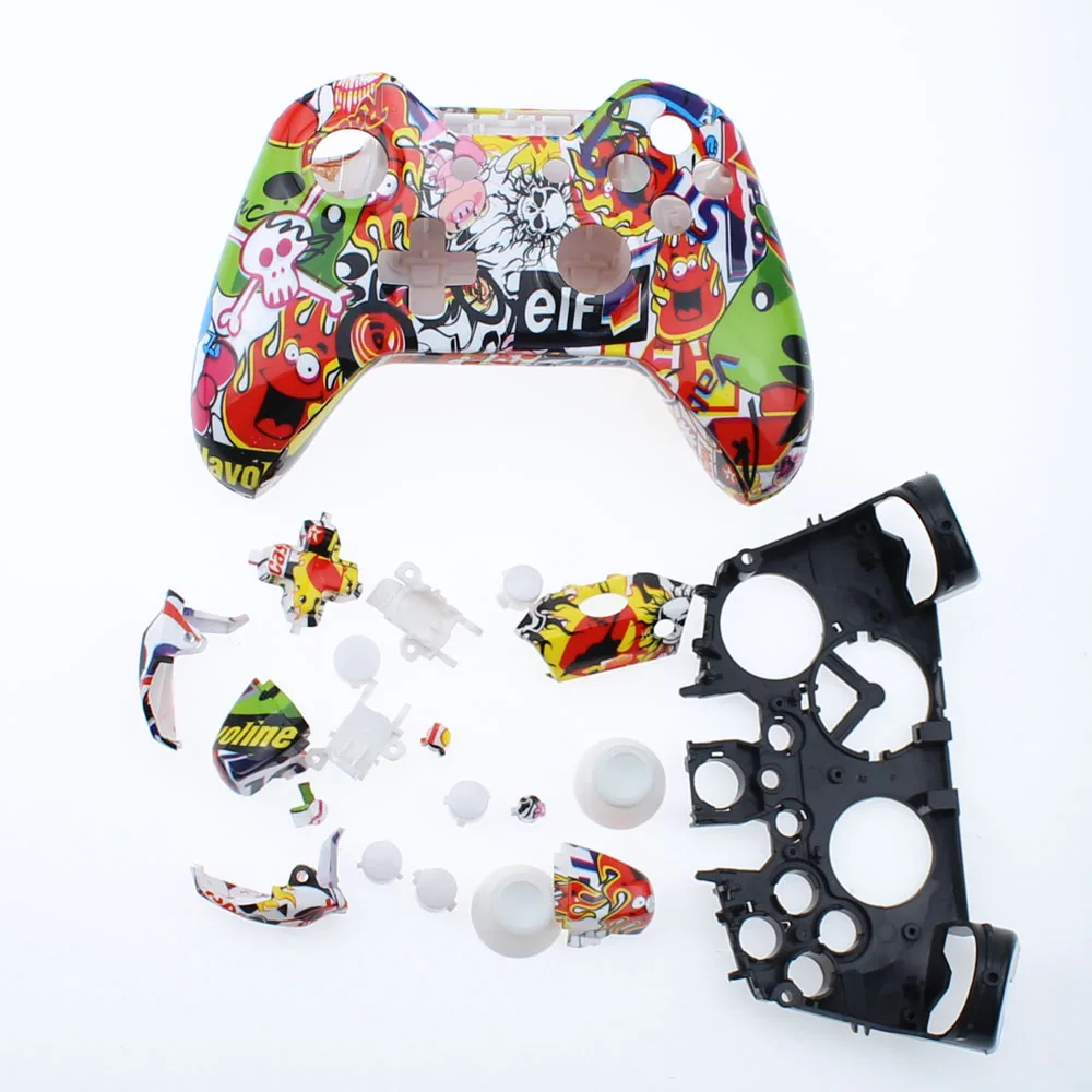 

Custom Hydro Dipped StickerBomb Controller Shell Mod Kit For Microsoft Xbox One 1 Wireless Controller Full Housing Shell Case