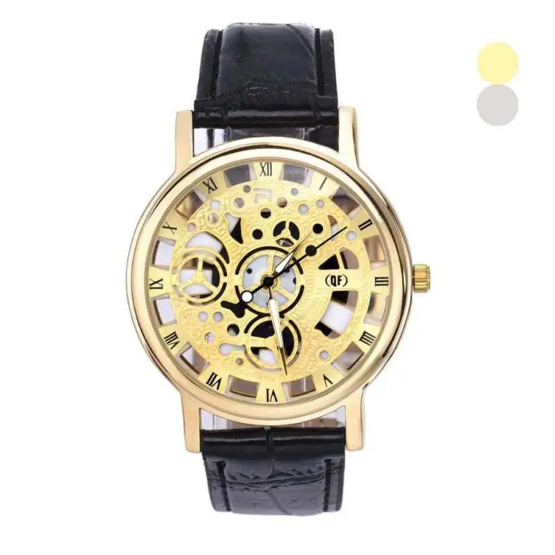 Новый дизайн модные роскошные мужские кварцевые часы из искусственной кожи с