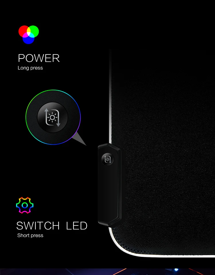 RGB светодиодный коврик для мыши большой коврик для мыши USB Проводное освещение игровой геймер Коврик для мыши Клавиатура Нескользящая цветная светящаяся для ПК коврик для мыши