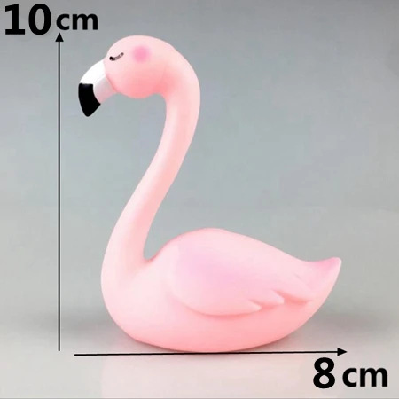 Pink Flamingo small Большой счастливый фламинго, декорированной крыльями из перьев торт фигурки жениха и невесты; свадебное Юбилей День рождения украшения для детей для подарков для будущей матери для крещения ребенка торт топпера - Цвет: Pink Flamingo small