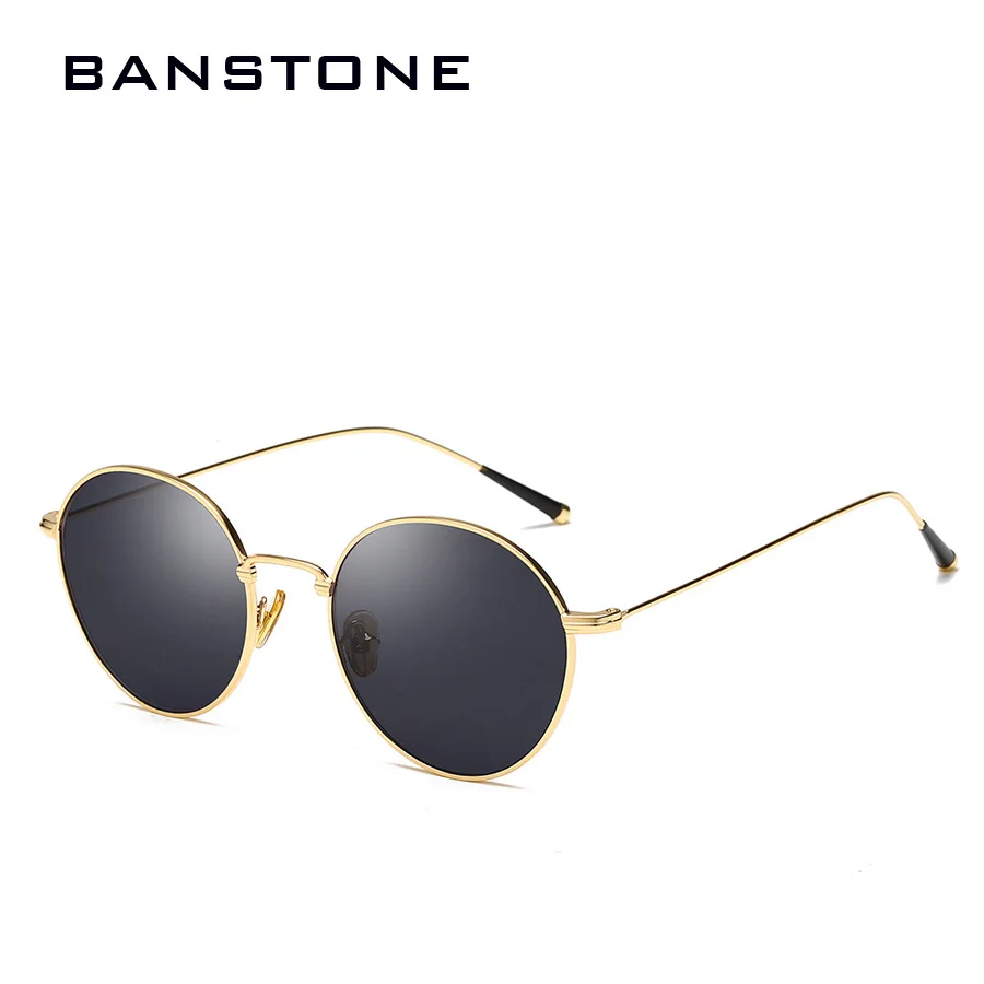 

BANSTONE Unisex New Tide Round Metal Frames Sun Glasses With Black Brown Silver Lens Brand Fashion Oval Sunglasses For Women Men