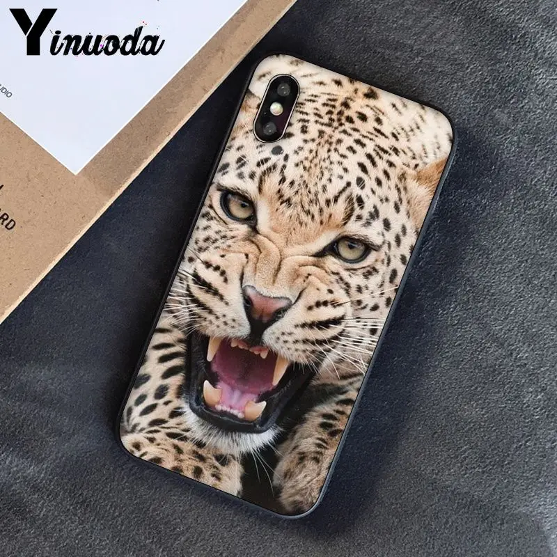 A4 Yinuoda Lion tiger Модный милый животный черный чехол для телефона чехол для Apple iPhone 8 7 6 6S Plus X XS MAX 5 5S SE XR чехлы - Цвет: A4