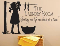 laundry room decor laundry sign decal quotes sorting out life one load at a time vinyl wall sticker wall murals waterproof ly15