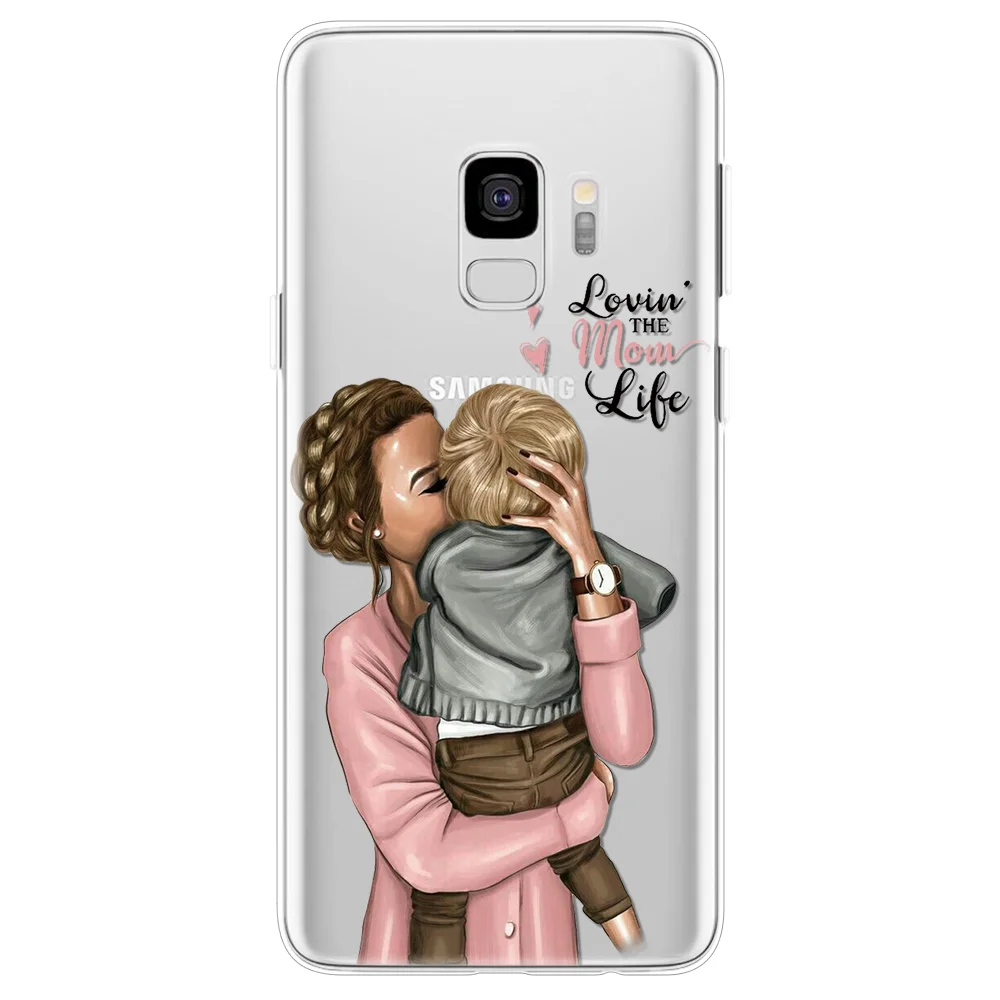 Черный, коричневый Чехол для мамы и дочки, для samsung Galaxy J4 J6 Plus J8 J7 Duo Max J3, чехол из ТПУ для samsung J5, чехол - Цвет: 0cmqnan