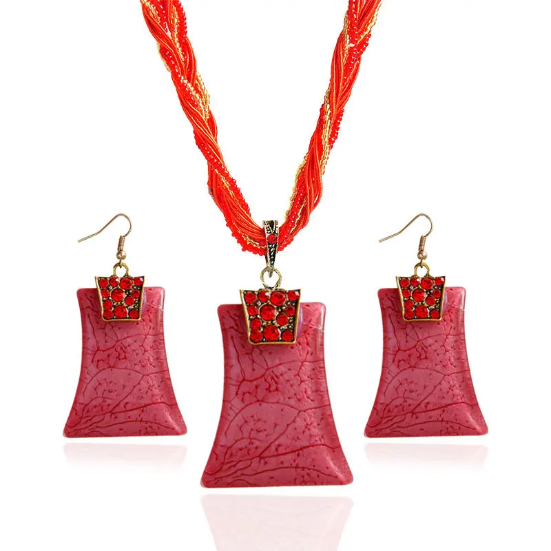 F & U винтажный комплект ювелирных изделий Ретро богемный геометрический Стиль