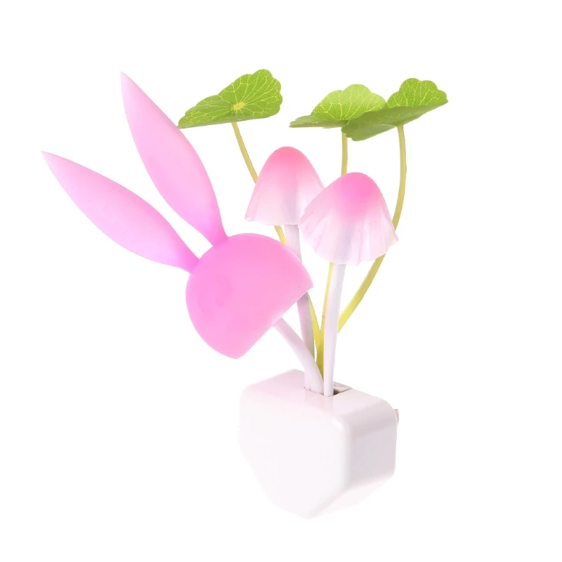 Smart Light Sensor Changeable Color Lamp Wall LED Mushroom Rabbit Night EU plug Home Bedroom Decoration | Освещение