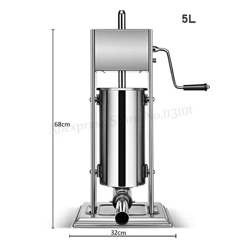 Вертикальный мясо колбасный шприц 5L ручной испанские Чуррос (печенье) создатель