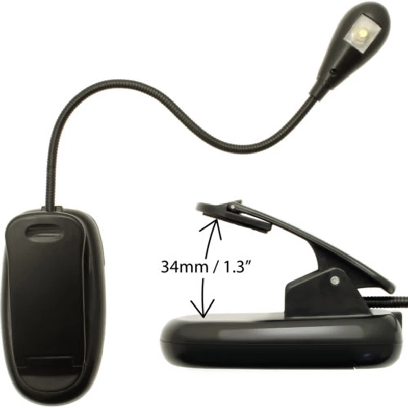 

2 Pcs/Set Clip-On LED Light Flexible Neck Travel Portable Clamp Book Reading Lamp GHS99