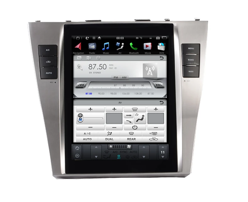 

PX6 Tesla style 10,4 дюймов android 9,0 автомобильное радио для TOYOTA CAMRY 2007-2011 Авто A/C автомобильный Мультимедиа gps навигатор плеер головное устройство