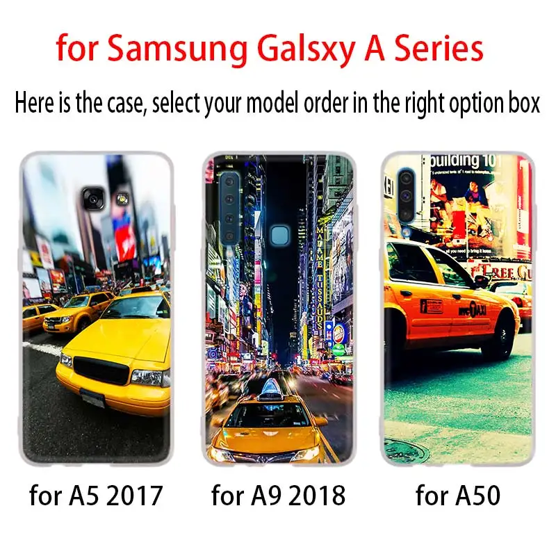 New York City Times Square Taxi Case For Samsung Galaxy A12/A20/A51/A70/A20s/A21s/A32/A50/A50s/A42/A52/A72 5G A8 A7 A6 2018 | Мобильные
